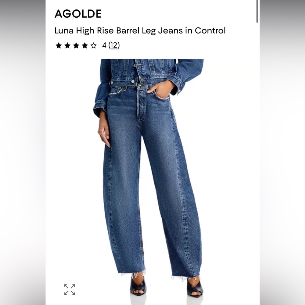 Agolde Luna High Rise Barrel Leg Jeans in color Control